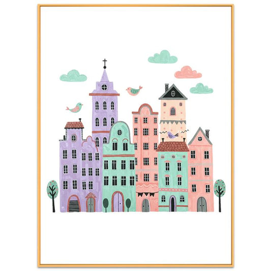 Peinture décorative de château avec cadre en alliage d'aluminium, impression sur demande, 15x20cm, 20x20cm, 30x30cm, 40x40cm, 50x50cm, 60x60cm, 70x70cm, 80x80cm, 90x90cm