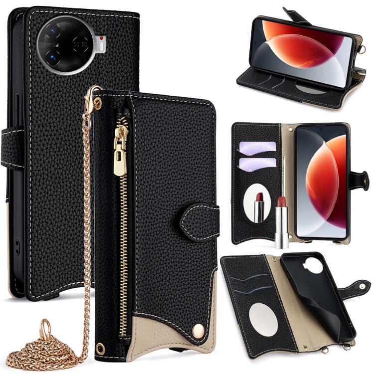 Crossbody Chain Fishtail Litchi Leather Phone Case, For Tecno Pova Slim, For Tecno Pova 7 Pro 5G, For Tecno Pova 7 5G, For Tecno Spark 40 Pro+ 4G, For Tecno Spark 40 Pro 4G, For Tecno Camon 40 Premier, For Tecno Spark 30 5G / Pova 6 Neo 5G             ...
