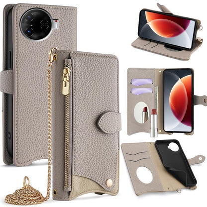 Crossbody Chain Fishtail Litchi Leather Phone Case, For Tecno Pova Slim, For Tecno Pova 7 Pro 5G, For Tecno Pova 7 5G, For Tecno Spark 40 Pro+ 4G, For Tecno Spark 40 Pro 4G, For Tecno Camon 40 Premier, For Tecno Spark 30 5G / Pova 6 Neo 5G             ...