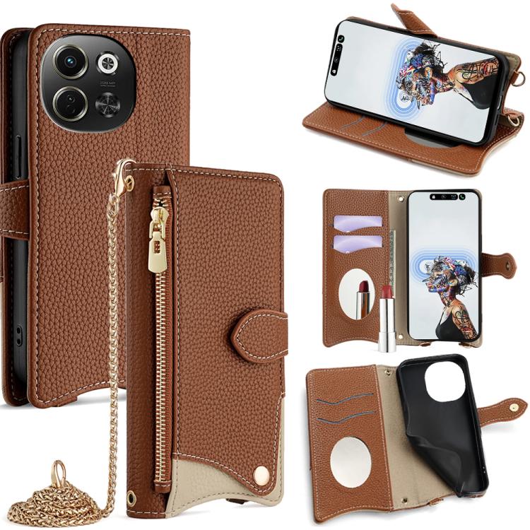 Crossbody Chain Fishtail Litchi Leather Phone Case, For Tecno Pova Slim, For Tecno Pova 7 Pro 5G, For Tecno Pova 7 5G, For Tecno Spark 40 Pro+ 4G, For Tecno Spark 40 Pro 4G, For Tecno Camon 40 Premier, For Tecno Spark 30 5G / Pova 6 Neo 5G             ...