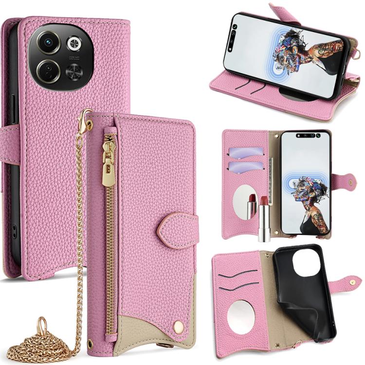 Crossbody Chain Fishtail Litchi Leather Phone Case, For Tecno Pova Slim, For Tecno Pova 7 Pro 5G, For Tecno Pova 7 5G, For Tecno Spark 40 Pro+ 4G, For Tecno Spark 40 Pro 4G, For Tecno Camon 40 Premier, For Tecno Spark 30 5G / Pova 6 Neo 5G             ...