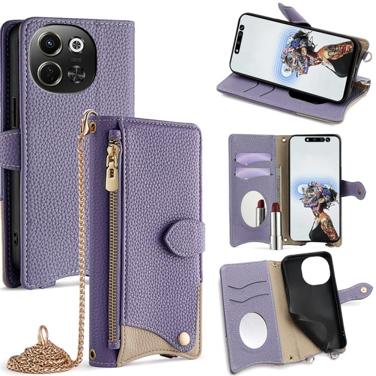 Crossbody Chain Fishtail Litchi Leather Phone Case, For Tecno Pova Slim, For Tecno Pova 7 Pro 5G, For Tecno Pova 7 5G, For Tecno Spark 40 Pro+ 4G, For Tecno Spark 40 Pro 4G, For Tecno Camon 40 Premier, For Tecno Spark 30 5G / Pova 6 Neo 5G             ...