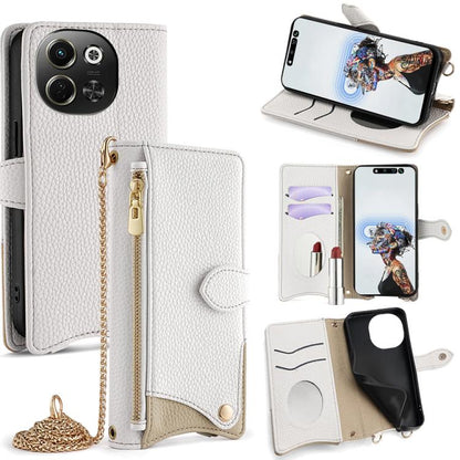 Crossbody Chain Fishtail Litchi Leather Phone Case, For Tecno Pova Slim, For Tecno Pova 7 Pro 5G, For Tecno Pova 7 5G, For Tecno Spark 40 Pro+ 4G, For Tecno Spark 40 Pro 4G, For Tecno Camon 40 Premier, For Tecno Spark 30 5G / Pova 6 Neo 5G             ...