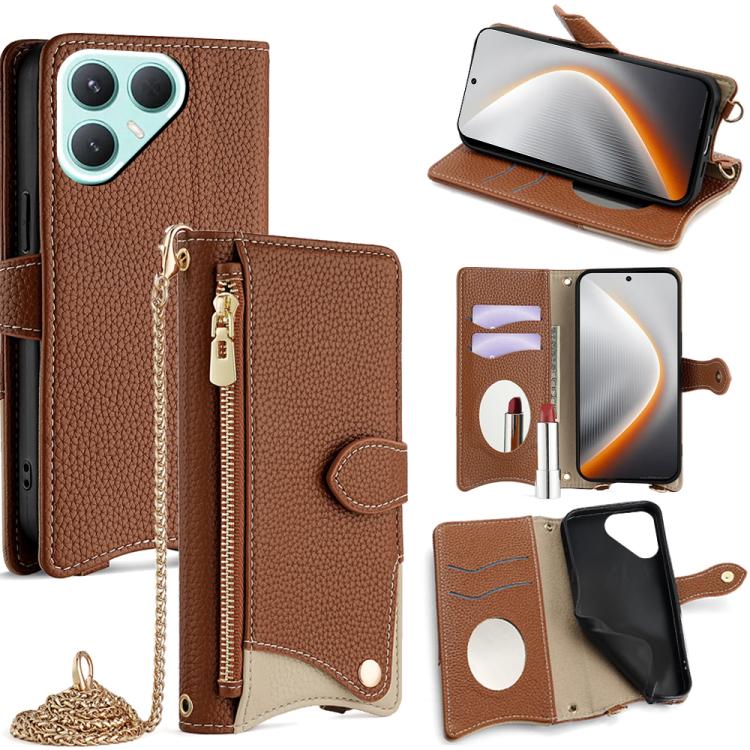 Crossbody Chain Fishtail Litchi Leather Phone Case, For Tecno Pova Slim, For Tecno Pova 7 Pro 5G, For Tecno Pova 7 5G, For Tecno Spark 40 Pro+ 4G, For Tecno Spark 40 Pro 4G, For Tecno Camon 40 Premier, For Tecno Spark 30 5G / Pova 6 Neo 5G             ...