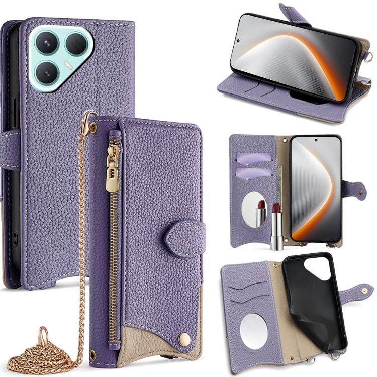 Crossbody Chain Fishtail Litchi Leather Phone Case, For Tecno Pova Slim, For Tecno Pova 7 Pro 5G, For Tecno Pova 7 5G, For Tecno Spark 40 Pro+ 4G, For Tecno Spark 40 Pro 4G, For Tecno Camon 40 Premier, For Tecno Spark 30 5G / Pova 6 Neo 5G             ...