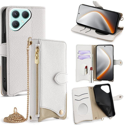 Crossbody Chain Fishtail Litchi Leather Phone Case, For Tecno Pova Slim, For Tecno Pova 7 Pro 5G, For Tecno Pova 7 5G, For Tecno Spark 40 Pro+ 4G, For Tecno Spark 40 Pro 4G, For Tecno Camon 40 Premier, For Tecno Spark 30 5G / Pova 6 Neo 5G             ...