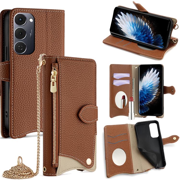 Crossbody Chain Fishtail Litchi Leather Phone Case, For Tecno Pova Slim, For Tecno Pova 7 Pro 5G, For Tecno Pova 7 5G, For Tecno Spark 40 Pro+ 4G, For Tecno Spark 40 Pro 4G, For Tecno Camon 40 Premier, For Tecno Spark 30 5G / Pova 6 Neo 5G             ...