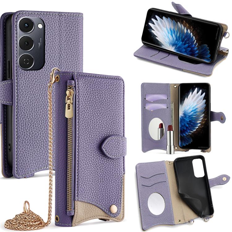 Crossbody Chain Fishtail Litchi Leather Phone Case, For Tecno Pova Slim, For Tecno Pova 7 Pro 5G, For Tecno Pova 7 5G, For Tecno Spark 40 Pro+ 4G, For Tecno Spark 40 Pro 4G, For Tecno Camon 40 Premier, For Tecno Spark 30 5G / Pova 6 Neo 5G             ...