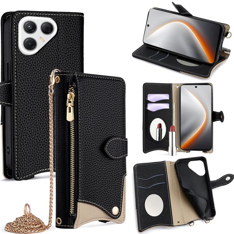 Crossbody Chain Fishtail Litchi Leather Phone Case, For Tecno Pova Slim, For Tecno Pova 7 Pro 5G, For Tecno Pova 7 5G, For Tecno Spark 40 Pro+ 4G, For Tecno Spark 40 Pro 4G, For Tecno Camon 40 Premier, For Tecno Spark 30 5G / Pova 6 Neo 5G             ...