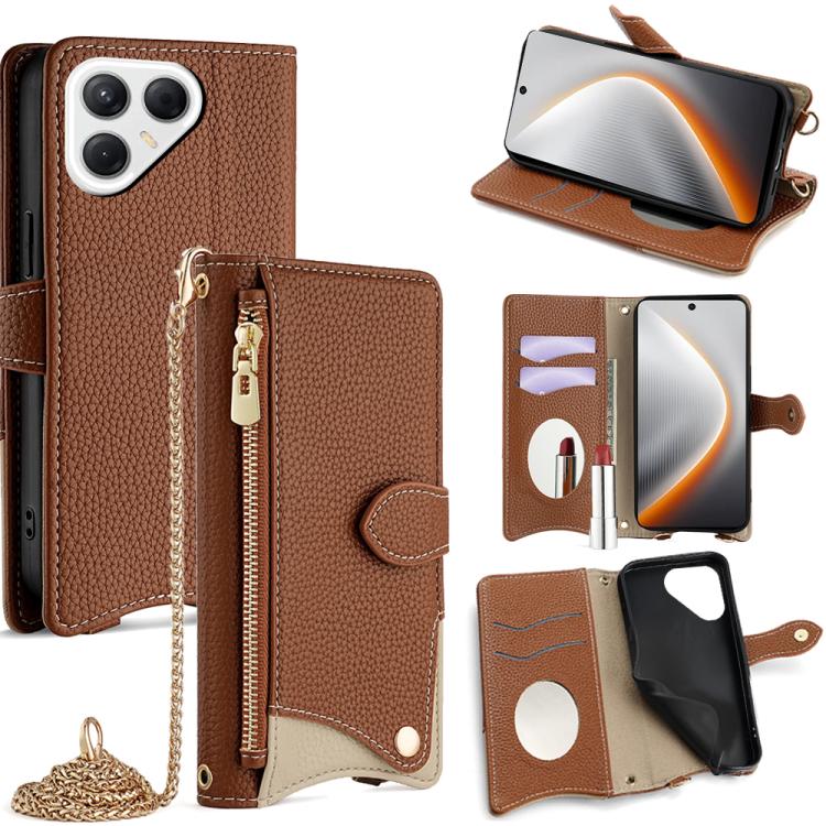 Crossbody Chain Fishtail Litchi Leather Phone Case, For Tecno Pova Slim, For Tecno Pova 7 Pro 5G, For Tecno Pova 7 5G, For Tecno Spark 40 Pro+ 4G, For Tecno Spark 40 Pro 4G, For Tecno Camon 40 Premier, For Tecno Spark 30 5G / Pova 6 Neo 5G             ...