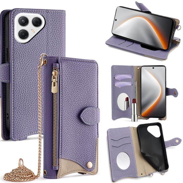 Crossbody Chain Fishtail Litchi Leather Phone Case, For Tecno Pova Slim, For Tecno Pova 7 Pro 5G, For Tecno Pova 7 5G, For Tecno Spark 40 Pro+ 4G, For Tecno Spark 40 Pro 4G, For Tecno Camon 40 Premier, For Tecno Spark 30 5G / Pova 6 Neo 5G             ...
