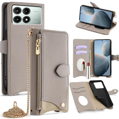 Crossbody Chain Fishtail Litchi Leather Phone Case, For Redmi K90, For Redmi K90 Pro Max, For Redmi 15C 5G / 4G EU 173mm / Poco C85 5G, For Redmi 15C 5G / 4G Global 171mm / Poco C85 4G, For Redmi K80 Ultra, For Redmi A5 4G 171.7mm, For Redmi Note 14S 4...