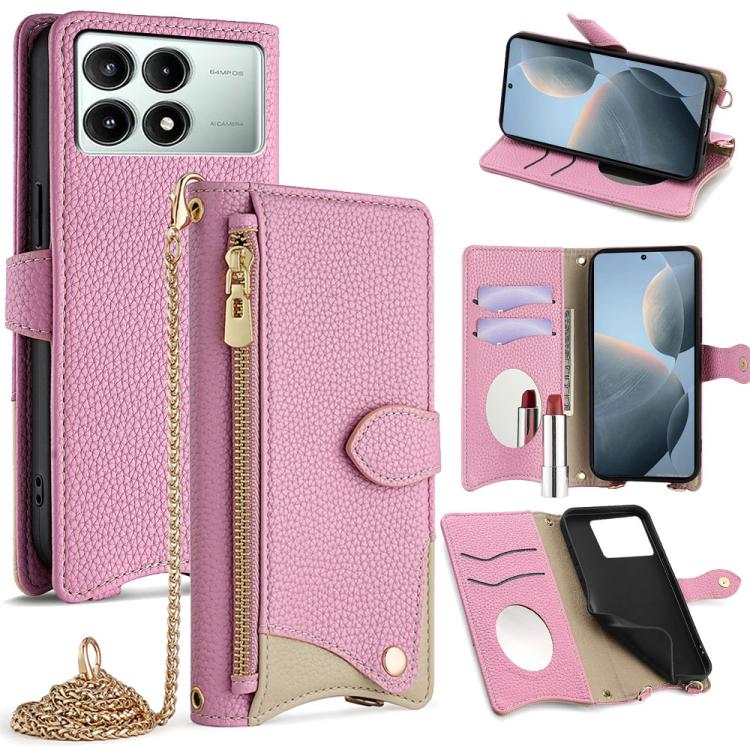 Crossbody Chain Fishtail Litchi Leather Phone Case, For Redmi K90, For Redmi K90 Pro Max, For Redmi 15C 5G / 4G EU 173mm / Poco C85 5G, For Redmi 15C 5G / 4G Global 171mm / Poco C85 4G, For Redmi K80 Ultra, For Redmi A5 4G 171.7mm, For Redmi Note 14S 4...