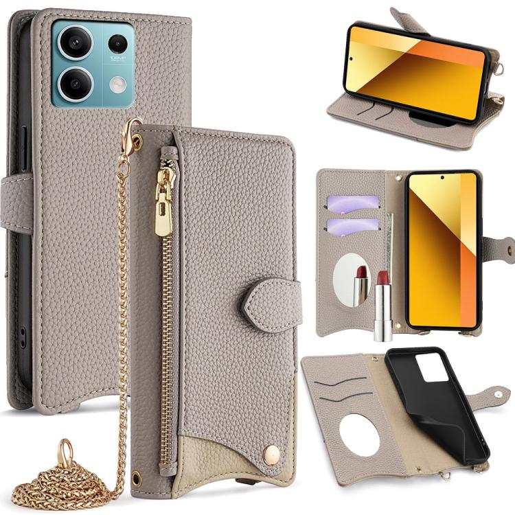 Crossbody Chain Fishtail Litchi Leather Phone Case, For Redmi K90, For Redmi K90 Pro Max, For Redmi 15C 5G / 4G EU 173mm / Poco C85 5G, For Redmi 15C 5G / 4G Global 171mm / Poco C85 4G, For Redmi K80 Ultra, For Redmi A5 4G 171.7mm, For Redmi Note 14S 4...