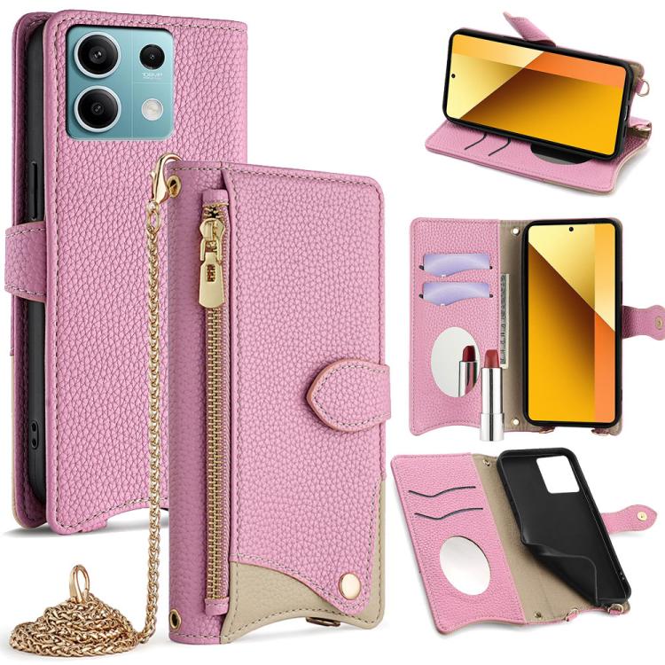 Crossbody Chain Fishtail Litchi Leather Phone Case, For Redmi K90, For Redmi K90 Pro Max, For Redmi 15C 5G / 4G EU 173mm / Poco C85 5G, For Redmi 15C 5G / 4G Global 171mm / Poco C85 4G, For Redmi K80 Ultra, For Redmi A5 4G 171.7mm, For Redmi Note 14S 4...