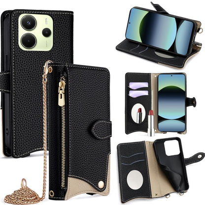 Crossbody Chain Fishtail Litchi Leather Phone Case, For Redmi K90, For Redmi K90 Pro Max, For Redmi 15C 5G / 4G EU 173mm / Poco C85 5G, For Redmi 15C 5G / 4G Global 171mm / Poco C85 4G, For Redmi K80 Ultra, For Redmi A5 4G 171.7mm, For Redmi Note 14S 4...