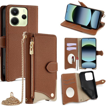 Crossbody Chain Fishtail Litchi Leather Phone Case, For Redmi K90, For Redmi K90 Pro Max, For Redmi 15C 5G / 4G EU 173mm / Poco C85 5G, For Redmi 15C 5G / 4G Global 171mm / Poco C85 4G, For Redmi K80 Ultra, For Redmi A5 4G 171.7mm, For Redmi Note 14S 4...