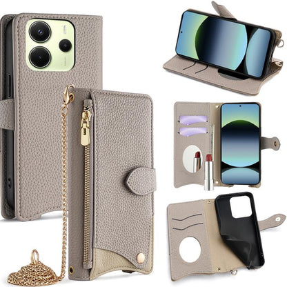 Crossbody Chain Fishtail Litchi Leather Phone Case, For Redmi K90, For Redmi K90 Pro Max, For Redmi 15C 5G / 4G EU 173mm / Poco C85 5G, For Redmi 15C 5G / 4G Global 171mm / Poco C85 4G, For Redmi K80 Ultra, For Redmi A5 4G 171.7mm, For Redmi Note 14S 4...