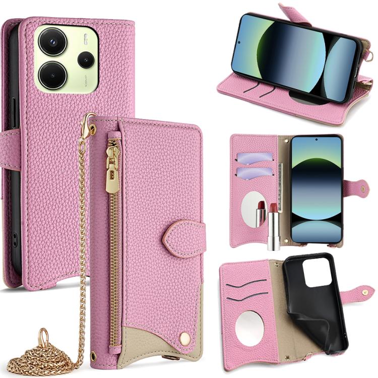 Crossbody Chain Fishtail Litchi Leather Phone Case, For Redmi K90, For Redmi K90 Pro Max, For Redmi 15C 5G / 4G EU 173mm / Poco C85 5G, For Redmi 15C 5G / 4G Global 171mm / Poco C85 4G, For Redmi K80 Ultra, For Redmi A5 4G 171.7mm, For Redmi Note 14S 4...