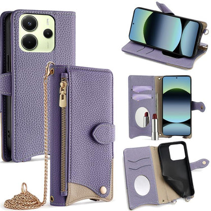 Crossbody Chain Fishtail Litchi Leather Phone Case, For Redmi K90, For Redmi K90 Pro Max, For Redmi 15C 5G / 4G EU 173mm / Poco C85 5G, For Redmi 15C 5G / 4G Global 171mm / Poco C85 4G, For Redmi K80 Ultra, For Redmi A5 4G 171.7mm, For Redmi Note 14S 4...