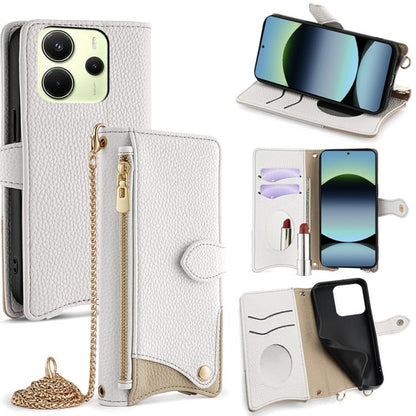 Crossbody Chain Fishtail Litchi Leather Phone Case, For Redmi K90, For Redmi K90 Pro Max, For Redmi 15C 5G / 4G EU 173mm / Poco C85 5G, For Redmi 15C 5G / 4G Global 171mm / Poco C85 4G, For Redmi K80 Ultra, For Redmi A5 4G 171.7mm, For Redmi Note 14S 4...