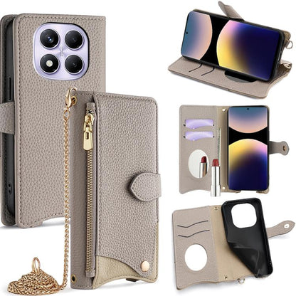 Crossbody Chain Fishtail Litchi Leather Phone Case, For Redmi K90, For Redmi K90 Pro Max, For Redmi 15C 5G / 4G EU 173mm / Poco C85 5G, For Redmi 15C 5G / 4G Global 171mm / Poco C85 4G, For Redmi K80 Ultra, For Redmi A5 4G 171.7mm, For Redmi Note 14S 4...