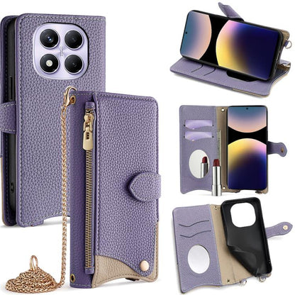 Crossbody Chain Fishtail Litchi Leather Phone Case, For Redmi K90, For Redmi K90 Pro Max, For Redmi 15C 5G / 4G EU 173mm / Poco C85 5G, For Redmi 15C 5G / 4G Global 171mm / Poco C85 4G, For Redmi K80 Ultra, For Redmi A5 4G 171.7mm, For Redmi Note 14S 4...