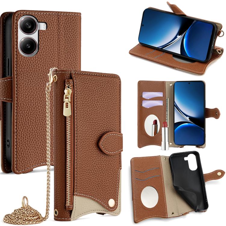 Crossbody Chain Fishtail Litchi Leather Phone Case, For Redmi K90, For Redmi K90 Pro Max, For Redmi 15C 5G / 4G EU 173mm / Poco C85 5G, For Redmi 15C 5G / 4G Global 171mm / Poco C85 4G, For Redmi K80 Ultra, For Redmi A5 4G 171.7mm, For Redmi Note 14S 4...