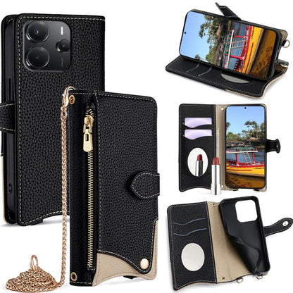 Crossbody Chain Fishtail Litchi Leather Phone Case, For Redmi K90, For Redmi K90 Pro Max, For Redmi 15C 5G / 4G EU 173mm / Poco C85 5G, For Redmi 15C 5G / 4G Global 171mm / Poco C85 4G, For Redmi K80 Ultra, For Redmi A5 4G 171.7mm, For Redmi Note 14S 4...