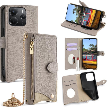 Crossbody Chain Fishtail Litchi Leather Phone Case, For Redmi K90, For Redmi K90 Pro Max, For Redmi 15C 5G / 4G EU 173mm / Poco C85 5G, For Redmi 15C 5G / 4G Global 171mm / Poco C85 4G, For Redmi K80 Ultra, For Redmi A5 4G 171.7mm, For Redmi Note 14S 4...