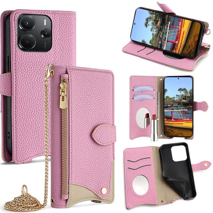 Crossbody Chain Fishtail Litchi Leather Phone Case, For Redmi K90, For Redmi K90 Pro Max, For Redmi 15C 5G / 4G EU 173mm / Poco C85 5G, For Redmi 15C 5G / 4G Global 171mm / Poco C85 4G, For Redmi K80 Ultra, For Redmi A5 4G 171.7mm, For Redmi Note 14S 4...