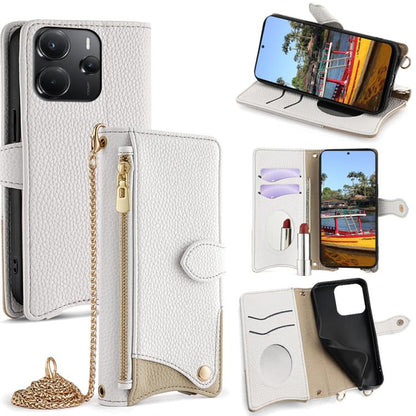 Crossbody Chain Fishtail Litchi Leather Phone Case, For Redmi K90, For Redmi K90 Pro Max, For Redmi 15C 5G / 4G EU 173mm / Poco C85 5G, For Redmi 15C 5G / 4G Global 171mm / Poco C85 4G, For Redmi K80 Ultra, For Redmi A5 4G 171.7mm, For Redmi Note 14S 4...