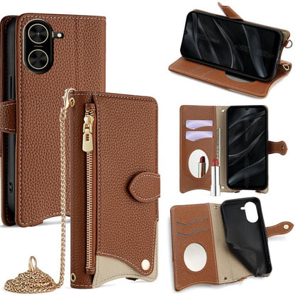 Crossbody Chain Fishtail Litchi Leather Phone Case, For Redmi K90, For Redmi K90 Pro Max, For Redmi 15C 5G / 4G EU 173mm / Poco C85 5G, For Redmi 15C 5G / 4G Global 171mm / Poco C85 4G, For Redmi K80 Ultra, For Redmi A5 4G 171.7mm, For Redmi Note 14S 4...