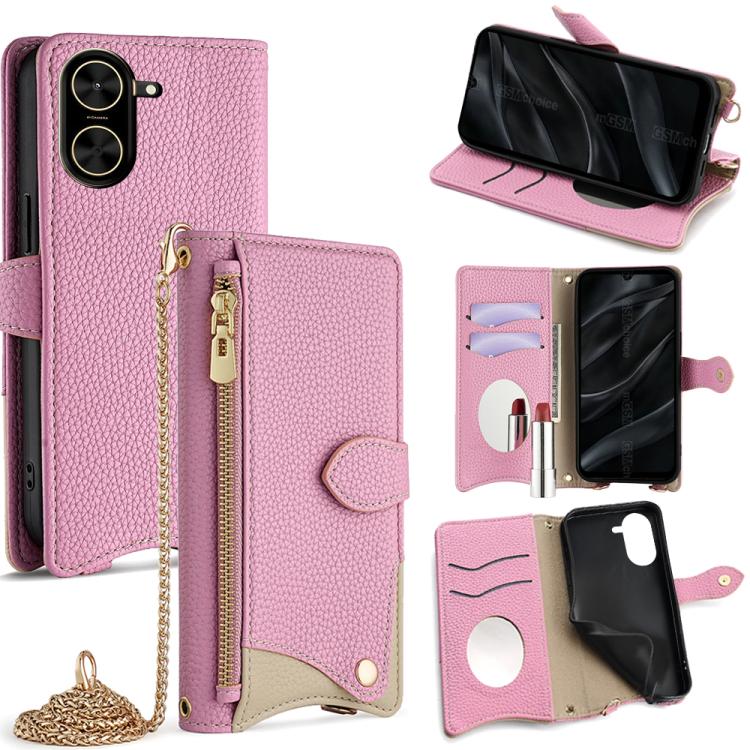 Crossbody Chain Fishtail Litchi Leather Phone Case, For Redmi K90, For Redmi K90 Pro Max, For Redmi 15C 5G / 4G EU 173mm / Poco C85 5G, For Redmi 15C 5G / 4G Global 171mm / Poco C85 4G, For Redmi K80 Ultra, For Redmi A5 4G 171.7mm, For Redmi Note 14S 4...