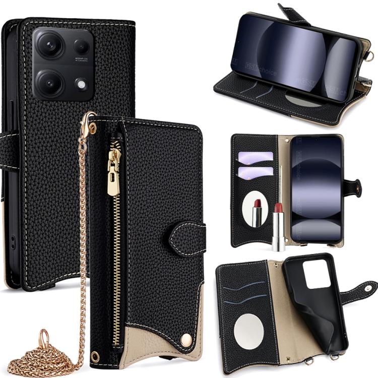 Crossbody Chain Fishtail Litchi Leather Phone Case, For Redmi K90, For Redmi K90 Pro Max, For Redmi 15C 5G / 4G EU 173mm / Poco C85 5G, For Redmi 15C 5G / 4G Global 171mm / Poco C85 4G, For Redmi K80 Ultra, For Redmi A5 4G 171.7mm, For Redmi Note 14S 4...