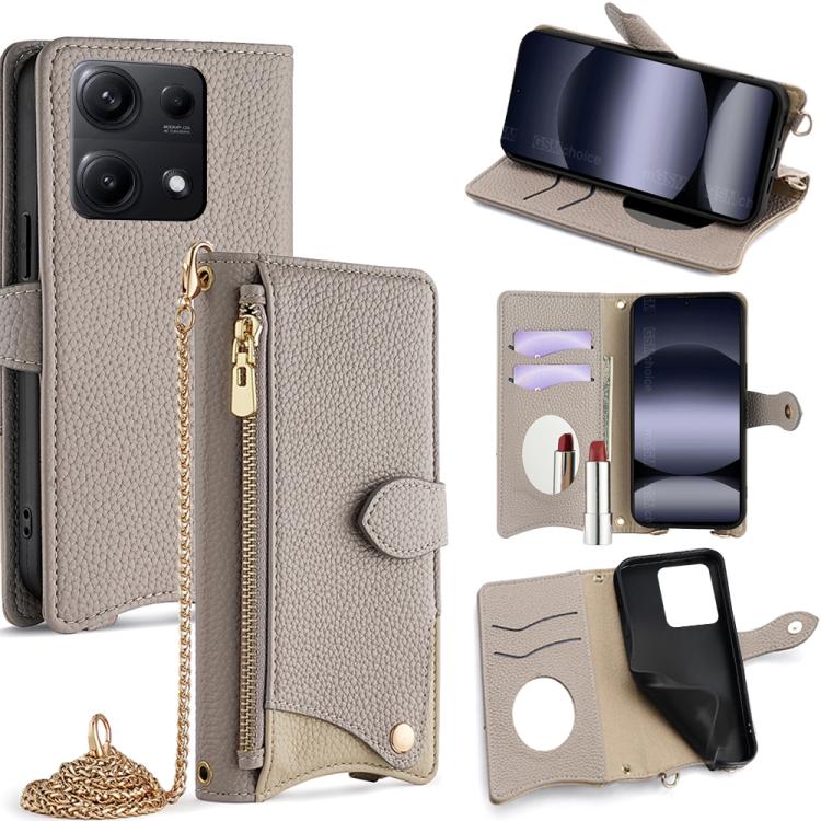 Crossbody Chain Fishtail Litchi Leather Phone Case, For Redmi K90, For Redmi K90 Pro Max, For Redmi 15C 5G / 4G EU 173mm / Poco C85 5G, For Redmi 15C 5G / 4G Global 171mm / Poco C85 4G, For Redmi K80 Ultra, For Redmi A5 4G 171.7mm, For Redmi Note 14S 4...