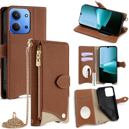 Crossbody Chain Fishtail Litchi Leather Phone Case, For Redmi K90, For Redmi K90 Pro Max, For Redmi 15C 5G / 4G EU 173mm / Poco C85 5G, For Redmi 15C 5G / 4G Global 171mm / Poco C85 4G, For Redmi K80 Ultra, For Redmi A5 4G 171.7mm, For Redmi Note 14S 4...