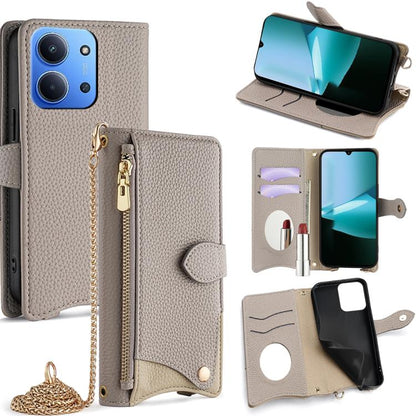 Crossbody Chain Fishtail Litchi Leather Phone Case, For Redmi K90, For Redmi K90 Pro Max, For Redmi 15C 5G / 4G EU 173mm / Poco C85 5G, For Redmi 15C 5G / 4G Global 171mm / Poco C85 4G, For Redmi K80 Ultra, For Redmi A5 4G 171.7mm, For Redmi Note 14S 4...