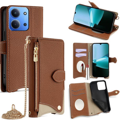 Crossbody Chain Fishtail Litchi Leather Phone Case, For Redmi K90, For Redmi K90 Pro Max, For Redmi 15C 5G / 4G EU 173mm / Poco C85 5G, For Redmi 15C 5G / 4G Global 171mm / Poco C85 4G, For Redmi K80 Ultra, For Redmi A5 4G 171.7mm, For Redmi Note 14S 4...