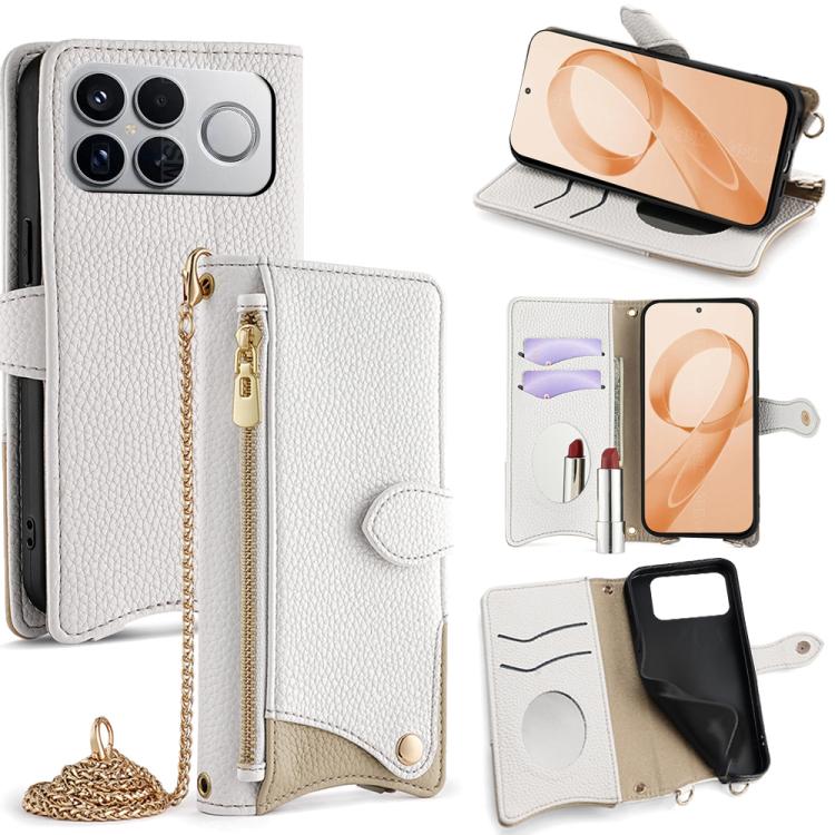 Crossbody Chain Fishtail Litchi Leather Phone Case, For Redmi K90, For Redmi K90 Pro Max, For Redmi 15C 5G / 4G EU 173mm / Poco C85 5G, For Redmi 15C 5G / 4G Global 171mm / Poco C85 4G, For Redmi K80 Ultra, For Redmi A5 4G 171.7mm, For Redmi Note 14S 4...