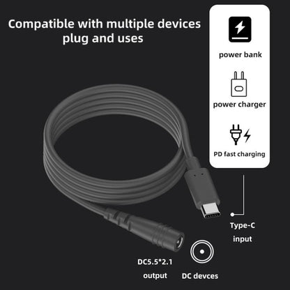Type-C to DC 5.5x2.1mm 100W Computer Charging Adapter, 0.5m, 2m, 3m, 5m, 10m