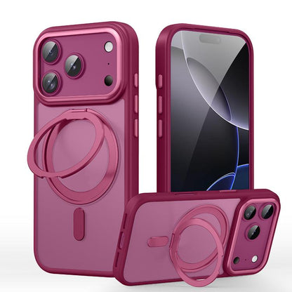 Frosted 360 Degree MagSafe Magnetic Holder Phone Case, For iPhone 18 Pro, For iPhone 18 Pro Max, For iPhone 17e / 16e, For iPhone 17 Pro Max, For iPhone 17 Pro, For iPhone 17, For iPhone Air
