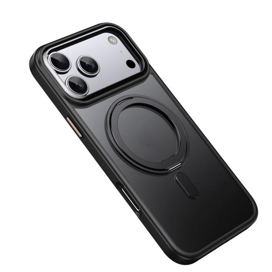 Coque de téléphone givrée avec support magnétique MagSafe à 360 degrés, pour iPhone 17e / 16e, pour iPhone 17 Pro Max, pour iPhone 17 Pro, pour iPhone 17, pour iPhone Air