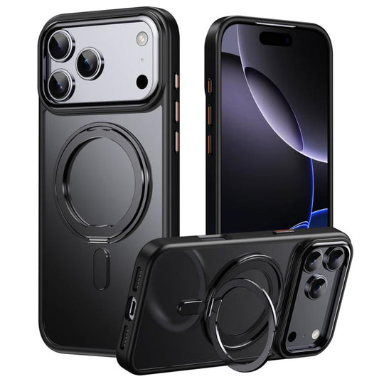 Coque de téléphone givrée avec support magnétique MagSafe à 360 degrés, pour iPhone 17e / 16e, pour iPhone 17 Pro Max, pour iPhone 17 Pro, pour iPhone 17, pour iPhone Air