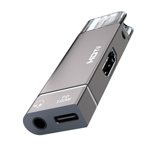 USB-C / Type-C to HDTV, 3.5mm, PD 100W 3 in 1 Multi-function Converter Docking Station, Type-C to HDTV+3.5mm+PD 100W