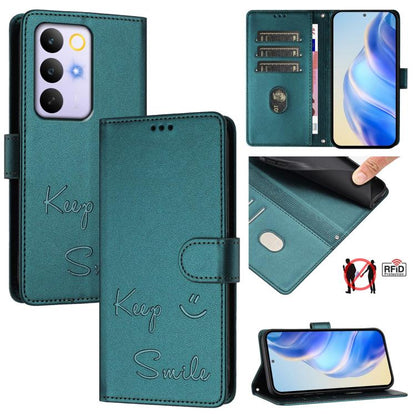Smile Embossing RFID Leather Phone Case, For Realme P4x 5G / OnePlus Nord CE6 Lite, For Realme 16T 5G Global, For Realme C100 5G, For Realme P4 Power 5G, For Realme Note 80 4G Global, For Realme C83 5G India, For Realme 16 5G Global                    ...