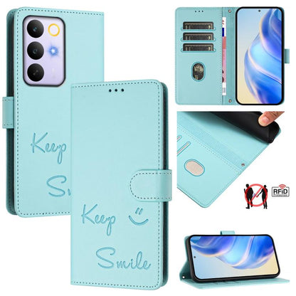 Smile Embossing RFID Leather Phone Case, For Realme P4x 5G / OnePlus Nord CE6 Lite, For Realme 16T 5G Global, For Realme C100 5G, For Realme P4 Power 5G, For Realme Note 80 4G Global, For Realme C83 5G India, For Realme 16 5G Global                    ...