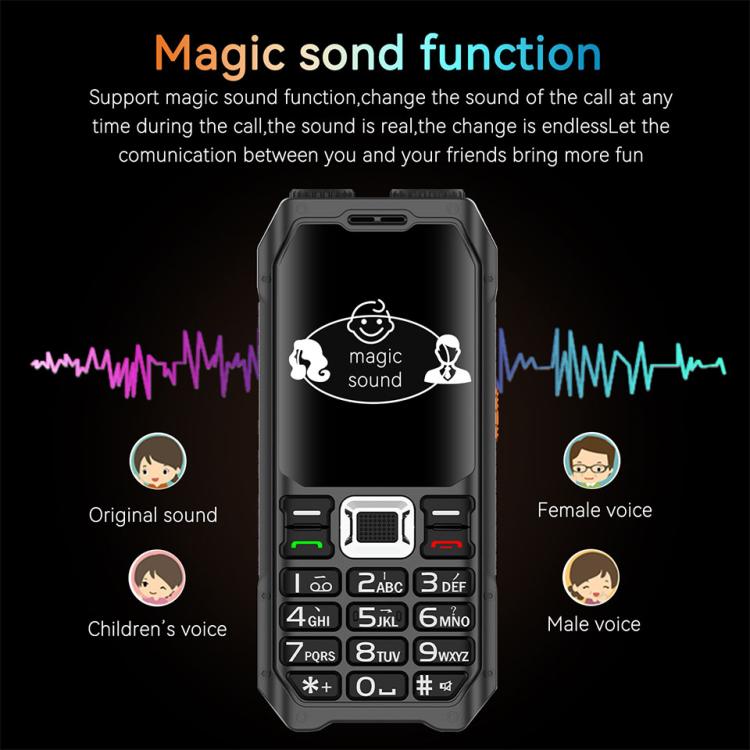 UNIWA M6000 Big Speaker Keypad Phone, 2.4 inch, Dual Flashlights, 21 Keys, SOS, FM, 4 SIM, GSM, EU Plug, US Plug, UK Plug, AU Plug
