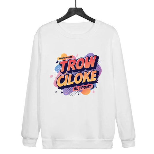 Sweat-shirt décontracté ample à col rond imprimé lettres orange, impression à la demande, tailles XS, S, M, L, XL, XXL, XXXL