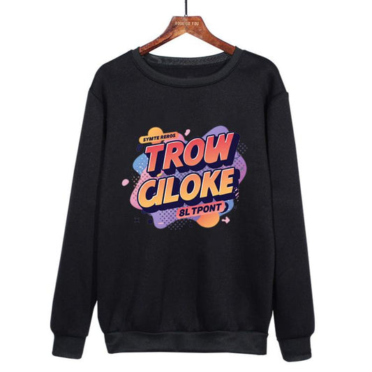 Sweat-shirt décontracté ample à col rond imprimé lettres orange, impression à la demande, tailles XS, S, M, L, XL, XXL, XXXL